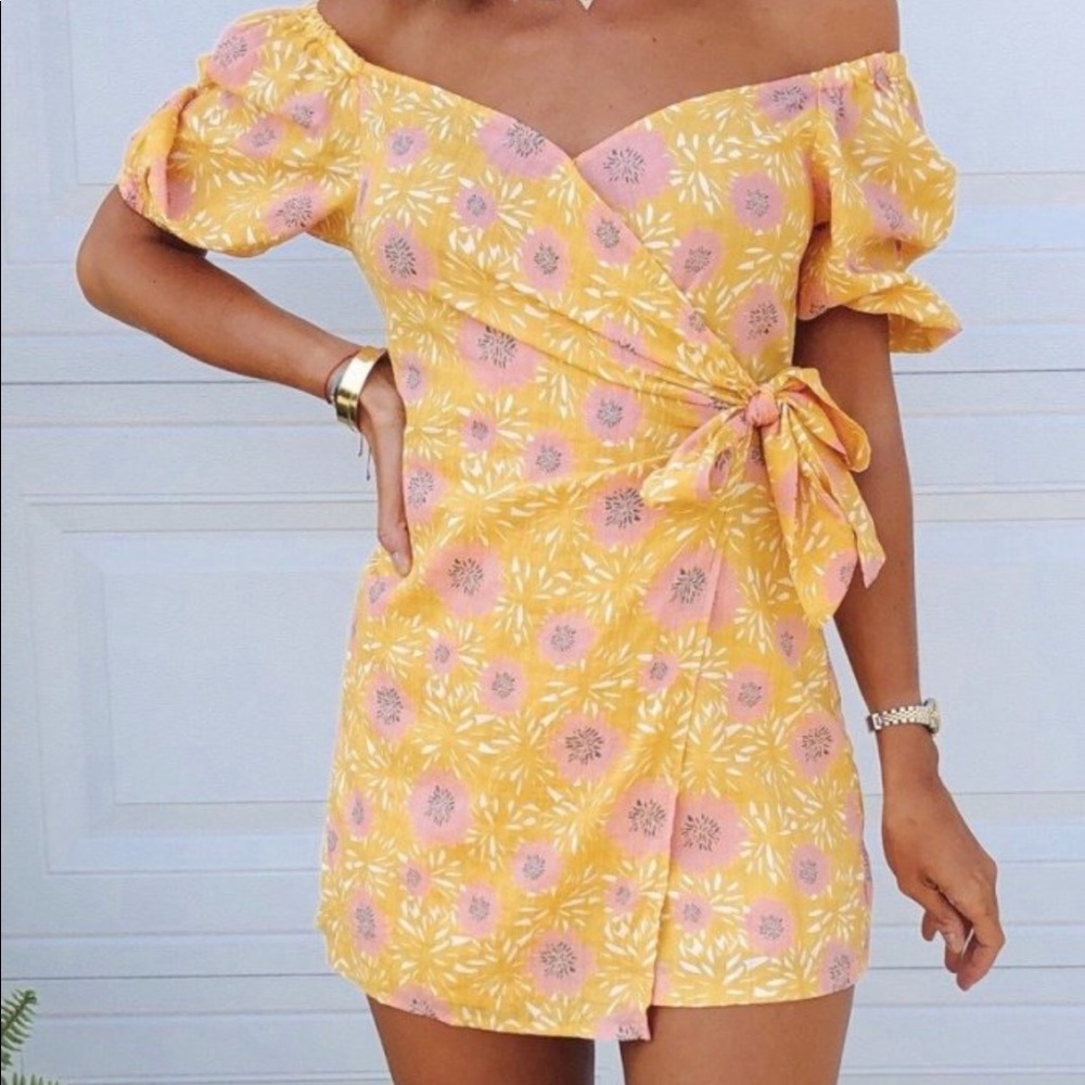 Sunshine Floral Wrap Dress Romper
